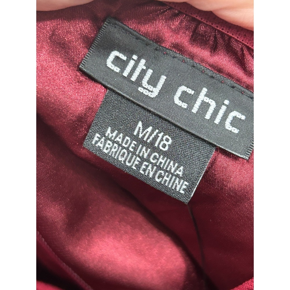 NWT City Chic Gabriela Jumpsuit Womens 18 Burgundy Red Draped‎ Wide Leg Evening - Picture 8 of 11